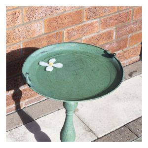 St Helens Ornamental Green Pedestal Bird Bath #4