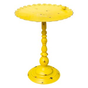 St Helens Ornamental Yellow Metal Pedestal Bird Bath