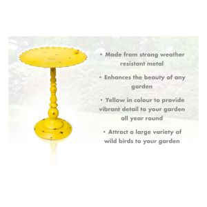 St Helens Ornamental Yellow Metal Pedestal Bird Bath #2