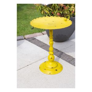 St Helens Ornamental Yellow Metal Pedestal Bird Bath #3