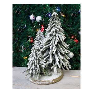 St Helens Decorative Snow Topped Mini Christmas Tree Display on Plinth #3