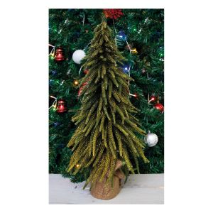 St Helens Decorative Gold Finish Mini Christmas Tree in Hessian Bag #2