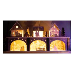 St Helens Battery Powered Wooden Carvings Light Up Festive Scene #4