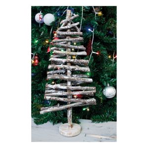 St Helens Battery Powered Birch Wood Christmas Tree Light Effect #3