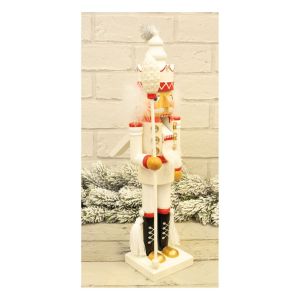 St Helens Nutcracker with Staff Christmas Decoration. Red White #4