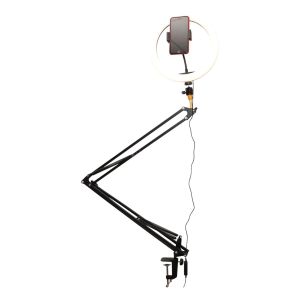 NJS LED 360 Selfie Ring Light with Boom Arm and Phone Holder #3