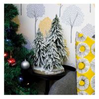 St Helens Decorative Snow Topped Mini Christmas Tree Display on Plinth