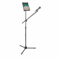 NJS Black Microphone Boom Arm Stand Inc Tablet Housing