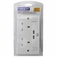 Eagle 2 Gang Switched 13A Socket with 2x 5V 21A USB Sockets #3