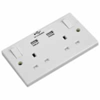 Eagle 2 Gang Switched 13A Socket with 2x USB Sockets #3