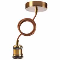 Metal Suspension with Threaded Lampholder E27 with 1m Cable. Brown Bronze #2