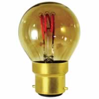 Girard Sudron LED Filament Golfball Bulb 3 Loops G45 (3w) B22 Smoky #2