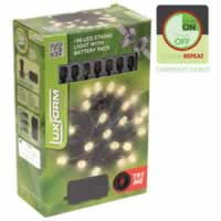 Luxform 100 LED 10M Battery Operated Outdoor Warm White String Lights with Timer #2