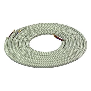 Girard Sudron. Round Textile Cables 2 x 0.75mm. Green &amp; Kaki