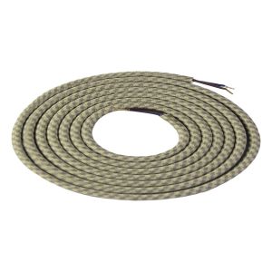 Girard Sudron. Round Textile Cables 2 x 0.75mm. Beige &amp; Kaki