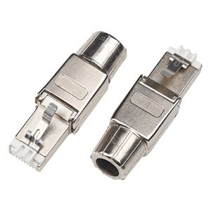 G40 Cat6A FTP RJ45 Tool less Plug with Screw Cap. Silver