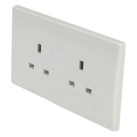 Eagle 2 Gang Unswitched Socket Curved Edge. 13A