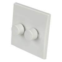 Eagle LED Compatible Dimmers Curved Edge. Gang 2