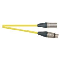 Professional XLR Socket to XLR Plug Screened Patch Lead. Yellow 1m