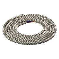 Girard Sudron. Round Textile Cables 2 x 0.75mm. White & Grey