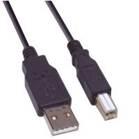 Black USB Male A to USB Male B Lead 2m