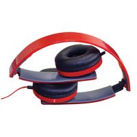 Red Slim Profile Folding Stereo Headphones