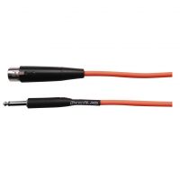 Fluorescent Red 6m 2 Core Screened 3 Pin XLR to 6.35mm Mono Jack