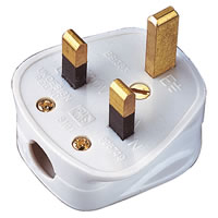 White Standard 3 Pin 5A UK Plug