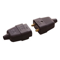 Black 10A 2 Pin In line Impact Resistant Connector