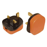 Orange 13A Impact Resistant 3 Pin UK Plug