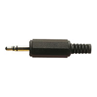 Black 3.5mm Stereo Jack Plug with Soft Plastic Cover