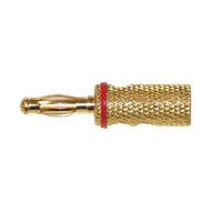 Gold Plated Red Banana Plug with Screw Terminal. 4 Pack