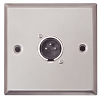 Silver Metal Wall Plate with 1x 3 Pin XLR Connector