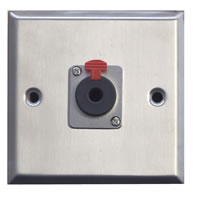 Silver Metal Wall Plate with 1x 6.35mm Jack Socket Standard Size