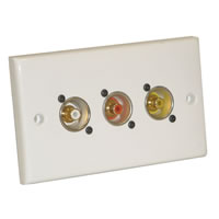 Signal Twin Outlet Plate with 3 Neutrik Phono Sockets