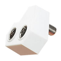Right Angled Coaxial Y Splitter with Line Plug to 2x Line Sockets