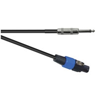 Black 5m 2 Pole to 6.35mm Mono Jack Plug Speaker Lead