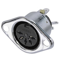 Neutrik Silver Plated NYS325 5 Pole Female Din Chassis Socket