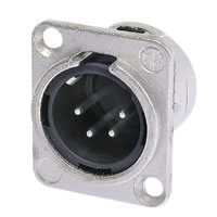 Neutrik 4 Pin Male Receptacle with Nickel Housing and Silver Contacts