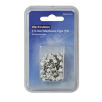 White 3.5mm Telephone Clips. Pack of 50 #2