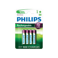 Philips Rechargeable AAA 700 mAh Batteries. Pack of 4