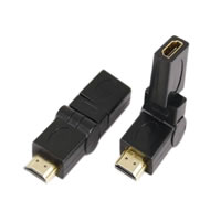 Gold Pivot HDMI A to HDMI A Jack Adaptor